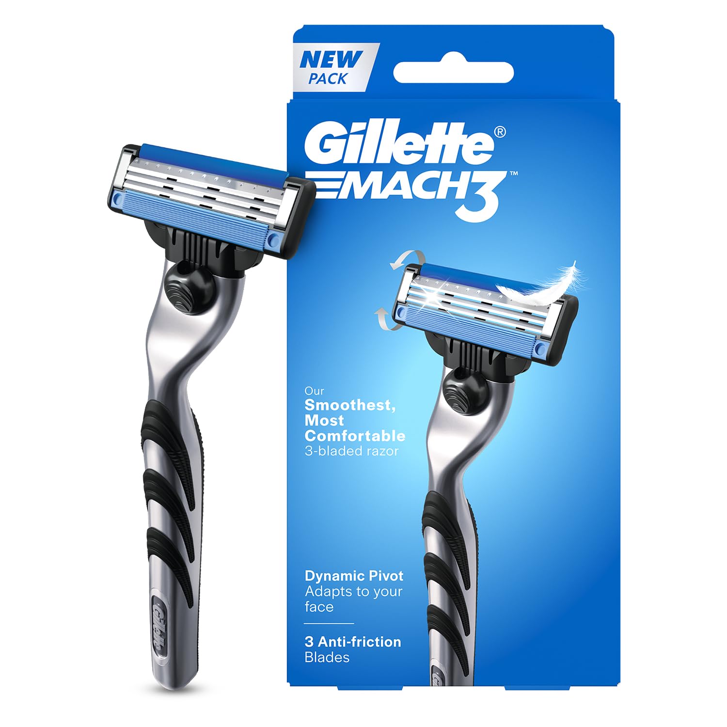 Gillette Mach 3, Shaving Razor For Men | Most Comfortable Shave | 3D Blade Technology | Metal Handle For Superior Grip at ₹129 – Amazon