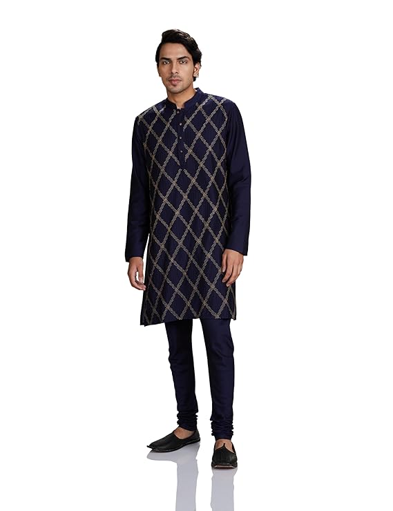 Amazon Brand - Symbol Men Festive Long Regular Fit Kurta & Pyjama Set (2Pcs) at ₹1049 – Amazon