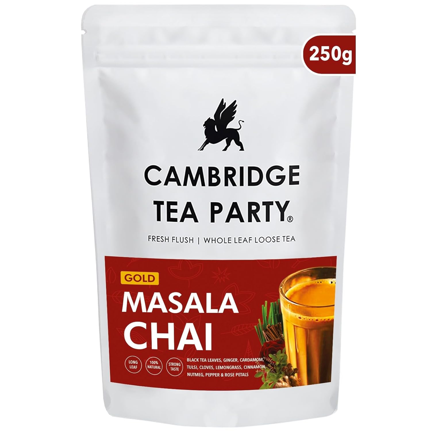 Cambridge Tea Party 8 Spices Masala Chai Patti Tea Powder CTC, 250 g at ₹106 – Amazon