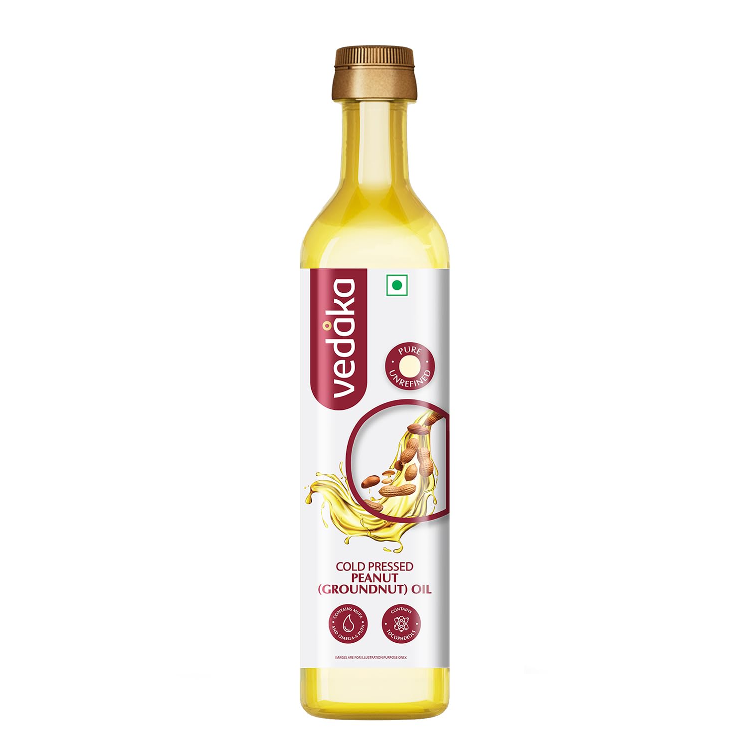 Vedaka Cold Pressed Peanut Oil, 500ml at ₹179 – Amazon