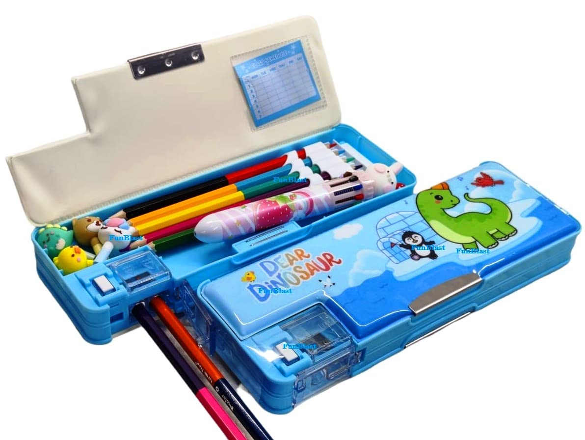 Funblast Plastic Magnetic Pencil Box With Sharpener Space Explorer Themed Luxury Pencil Case For Kids Stationery Organizer Pencil Box For Bo at ₹289 – Amazon