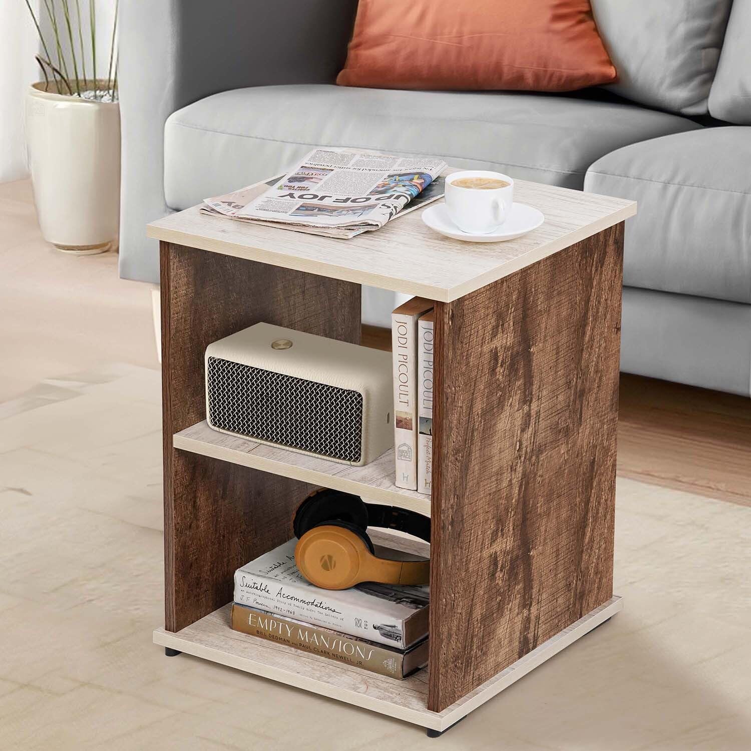 ABOUT SPACE Bed Side Table - End & Sofa Side Table,Corner Coffee Table with Solid Finish Space Saving Furniture with Storage for Living Room at ₹953 – Amazon