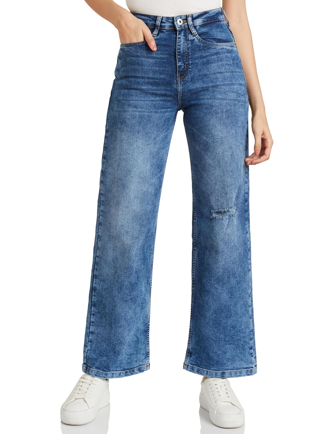 Symbol Women Wide Leg Jeans (High Rise | Full Length) (Available in Plus Sizes) at ₹449 – Amazon