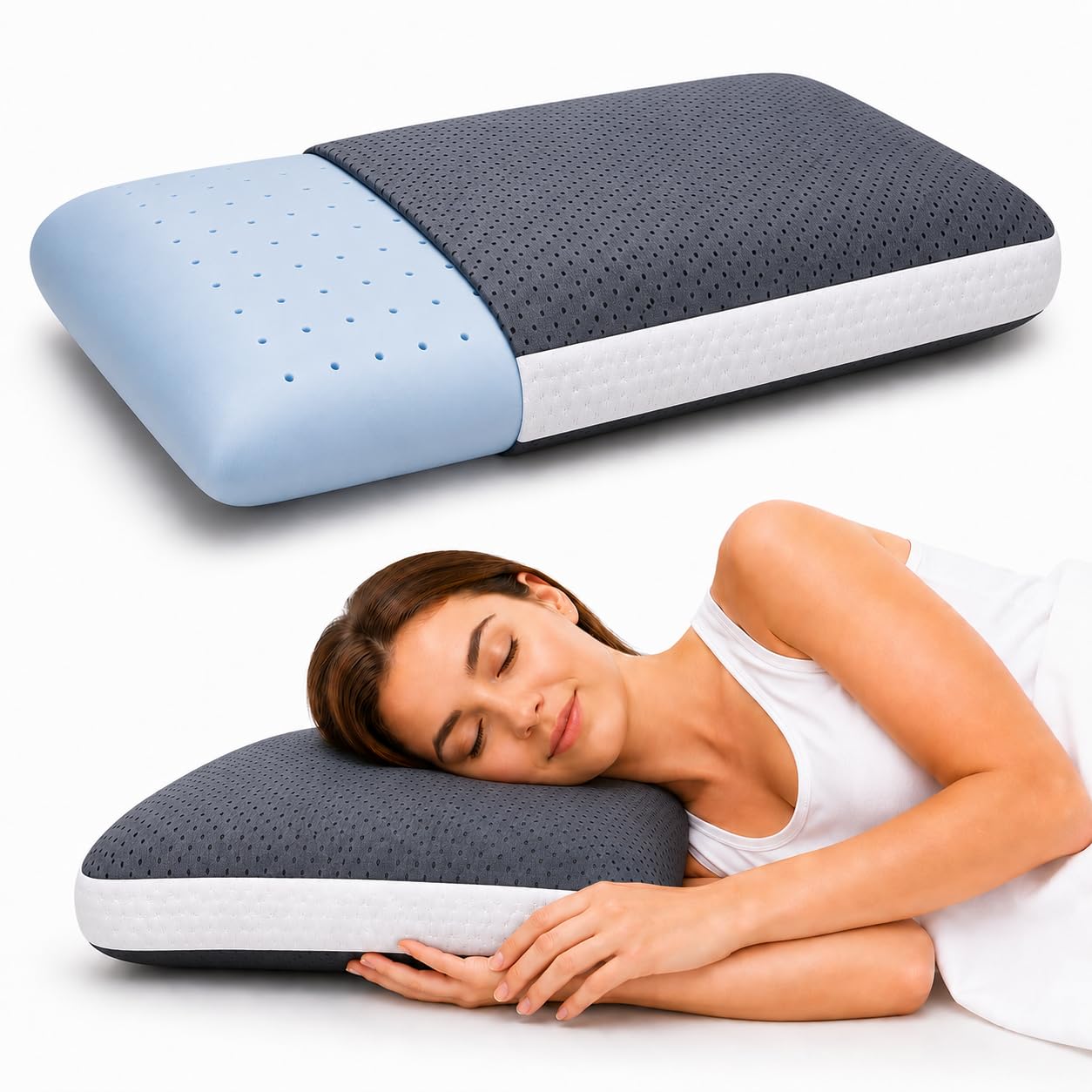 LA VERNE Cooling Gel Infused Pincore Technology Breathable Memory Foam Pillow with 3S Rebound| Cool Gel Cervical Support for Neck & Shoulder at ₹498 – Amazon