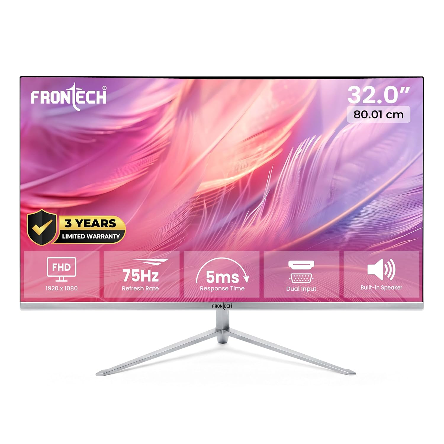 FRONTECH 32 Inch Ultima Series LED Monitor, Refresh Rate 75Hz,IPS Panel, Full HD 1080p,Wall Mountable Slim & Stylish Design, HDMI & VGA Port at ₹10593 – Amazon