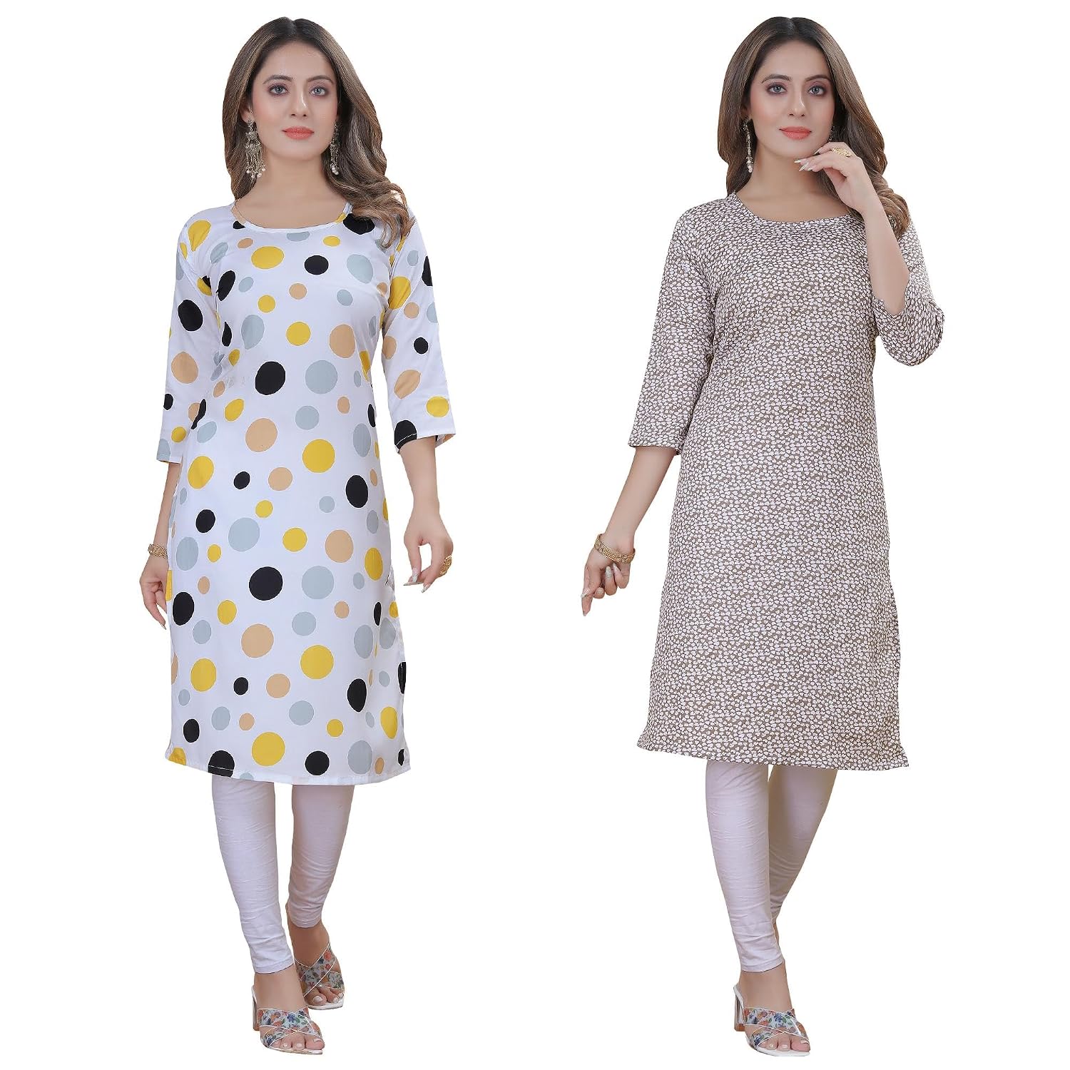 Women's Multicolor Stylish Crepe KurtaPack of 2 KurtaKurta for Women at ₹252 – Amazon