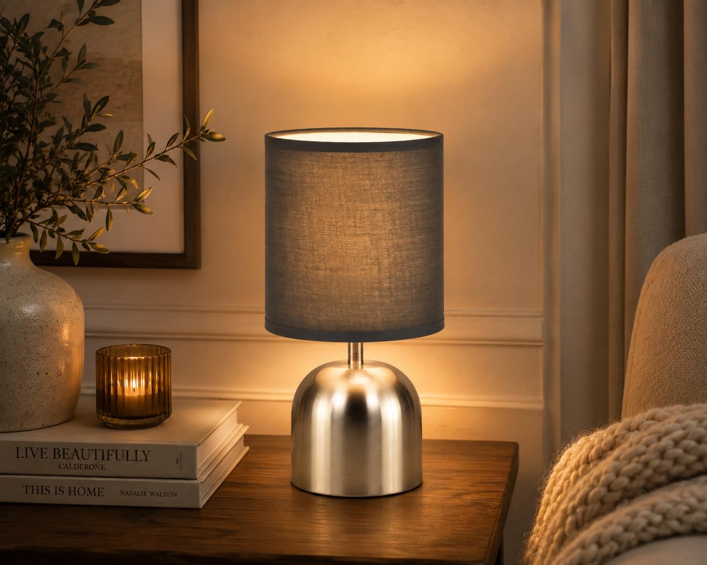 MAGIK Silver Shot LED Table Lamp (Nickel & Warm Grey Finish) at ₹375 – Amazon