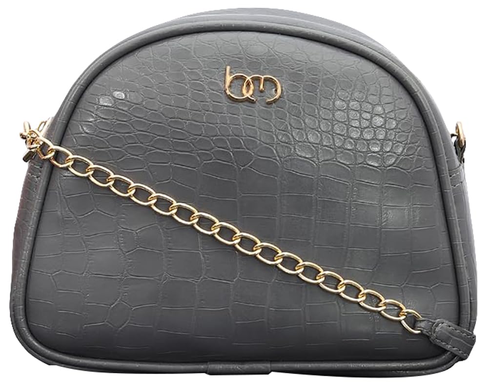 Bagsy Malone Half Moon Sling Bag | Modish Sling Bag (Croco Grey1) at ₹289 – Amazon
