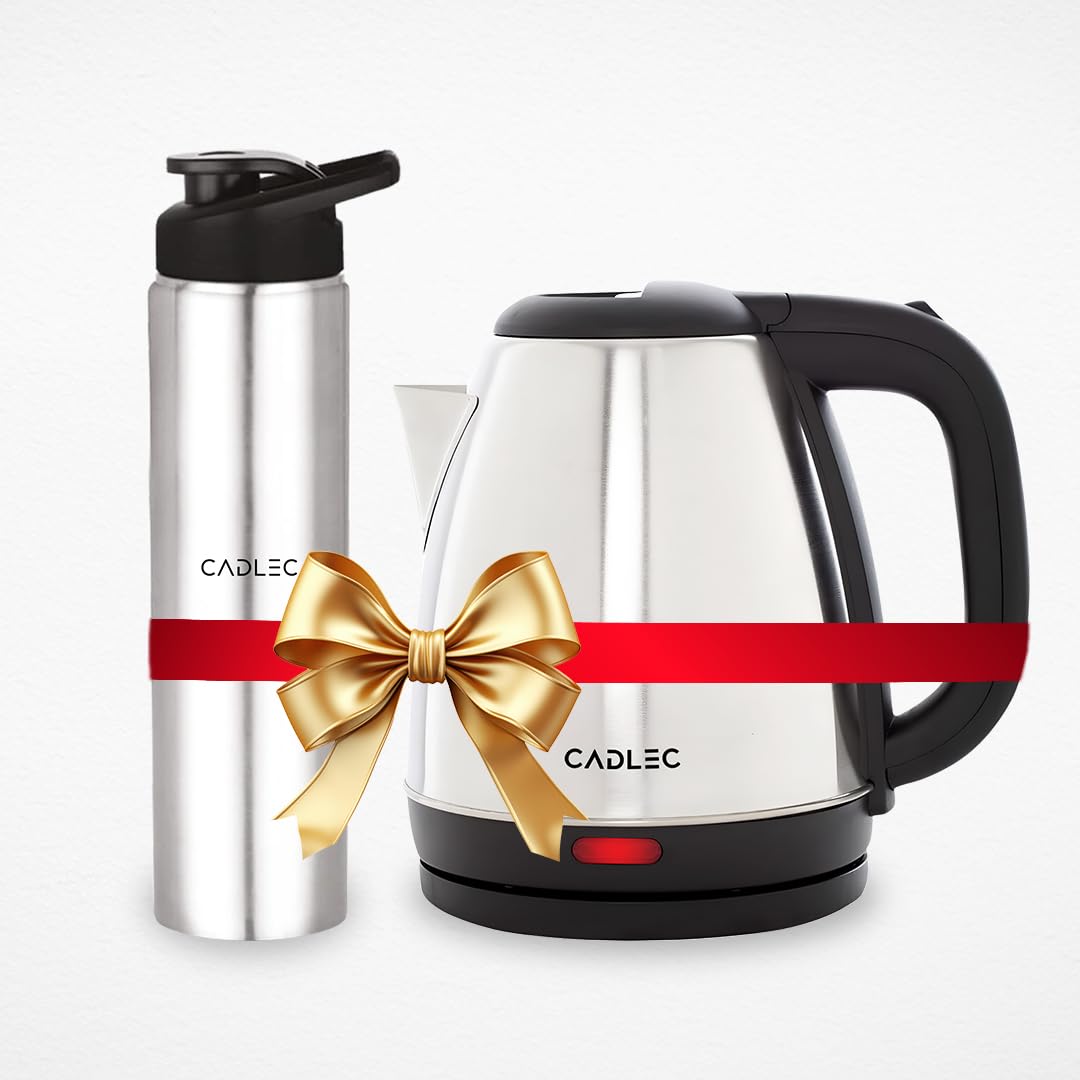 Cadlec 1.5L Electric Kettle & Stainless Steel Water Bottle Combo | Automatic Cut-Off | Multi-Use for Instant Noodles, Tea & Coffee, 2 Years at ₹549 – Amazon
