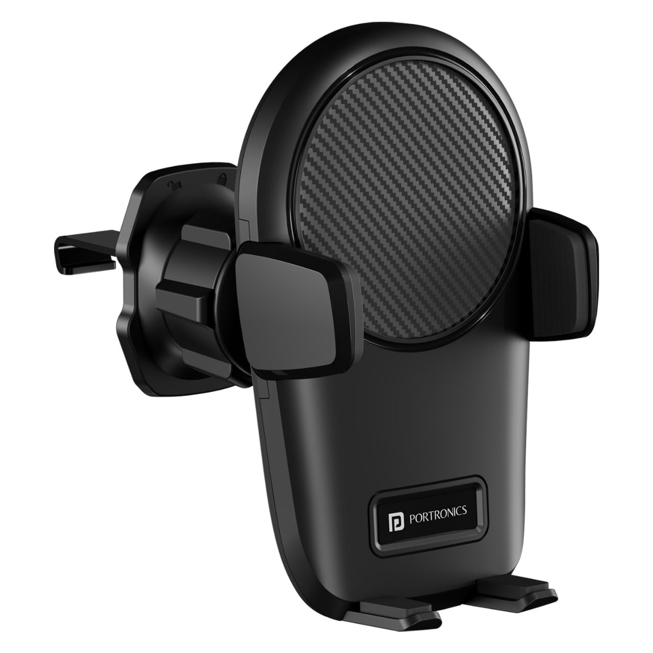 Portronics Clamp Z Car Phone Holder Stand with 360 Degree Rotation, AC Vent Mount, Strong Grip, Single Hand Use, Shockproof Build, Mobile St at ₹199 – Amazon