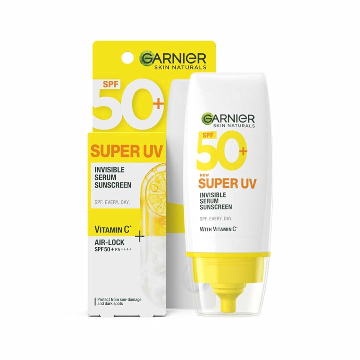Garnier Super UV Invisible Serum Sunscreen SPF 50 PA++++ UVA/B, 30ml | SPF 50 PA++++ UVA/B for Broad Spectrum | Lightweight with Vitamin C | In-Vivo tested | For All Skin Types | For Men & Women at ₹212 (39% Off) – Amazon