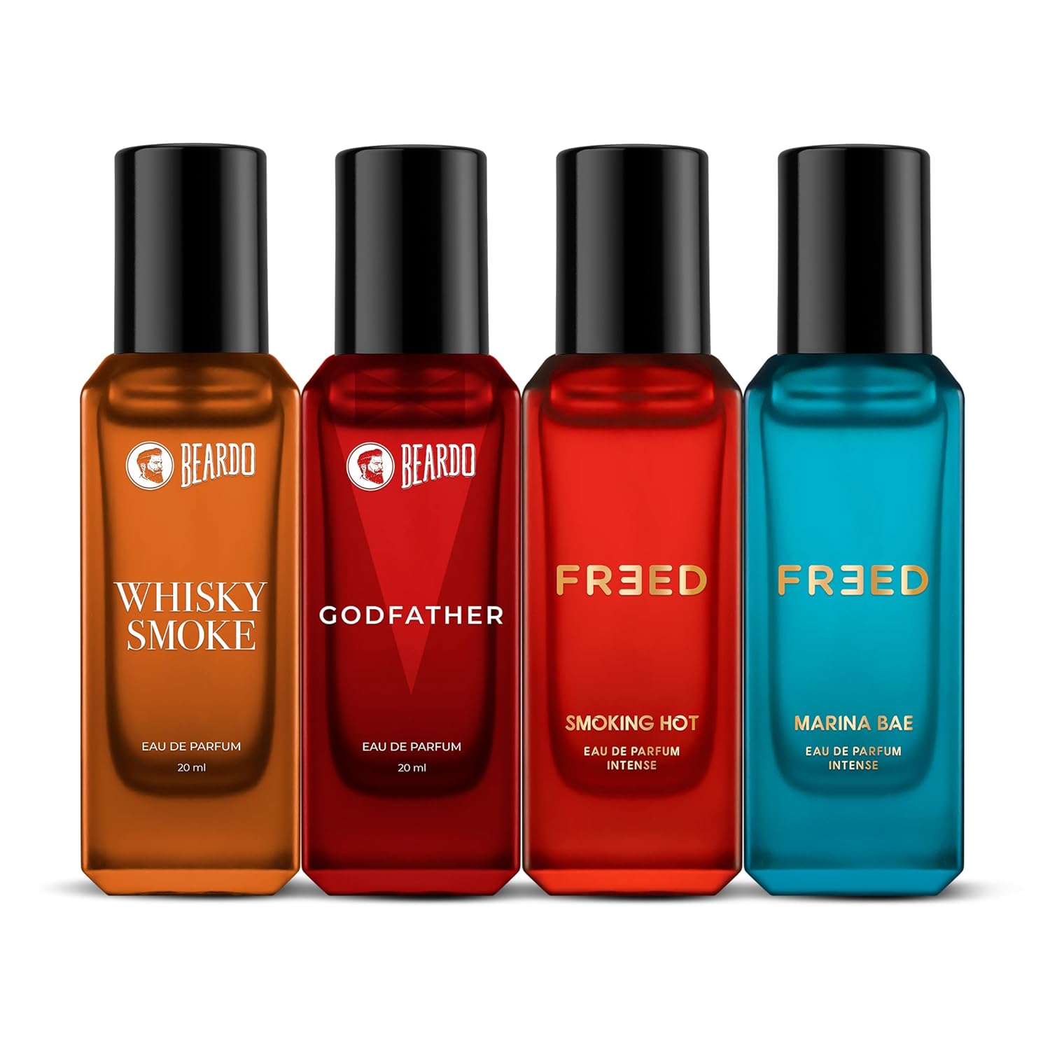 Beardo Him & Her Perfume Giftset 20ml x 4 | Whisky Smoke, GodFather, Marina Bae & Smoking Hot | Long Lasting Spicy Eau De Parfum | Gift For at ₹394 – Amazon