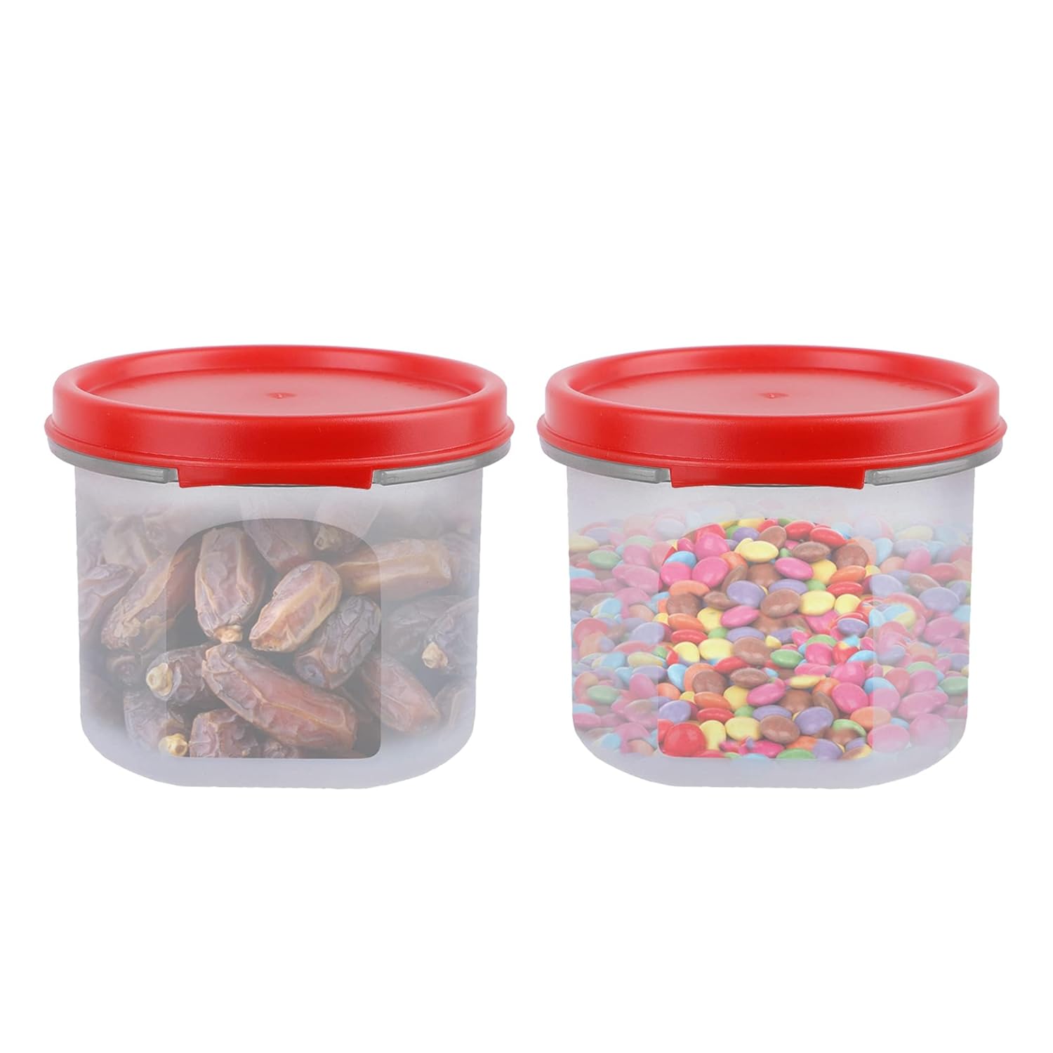 SIMPARTE Smart Slim Storage Air-Tight & Leak Resistant Plastic Round Modular Container for Juice, Snacks, Spices, Dry Fruits, Stackable, BPA at ₹95 – Amazon