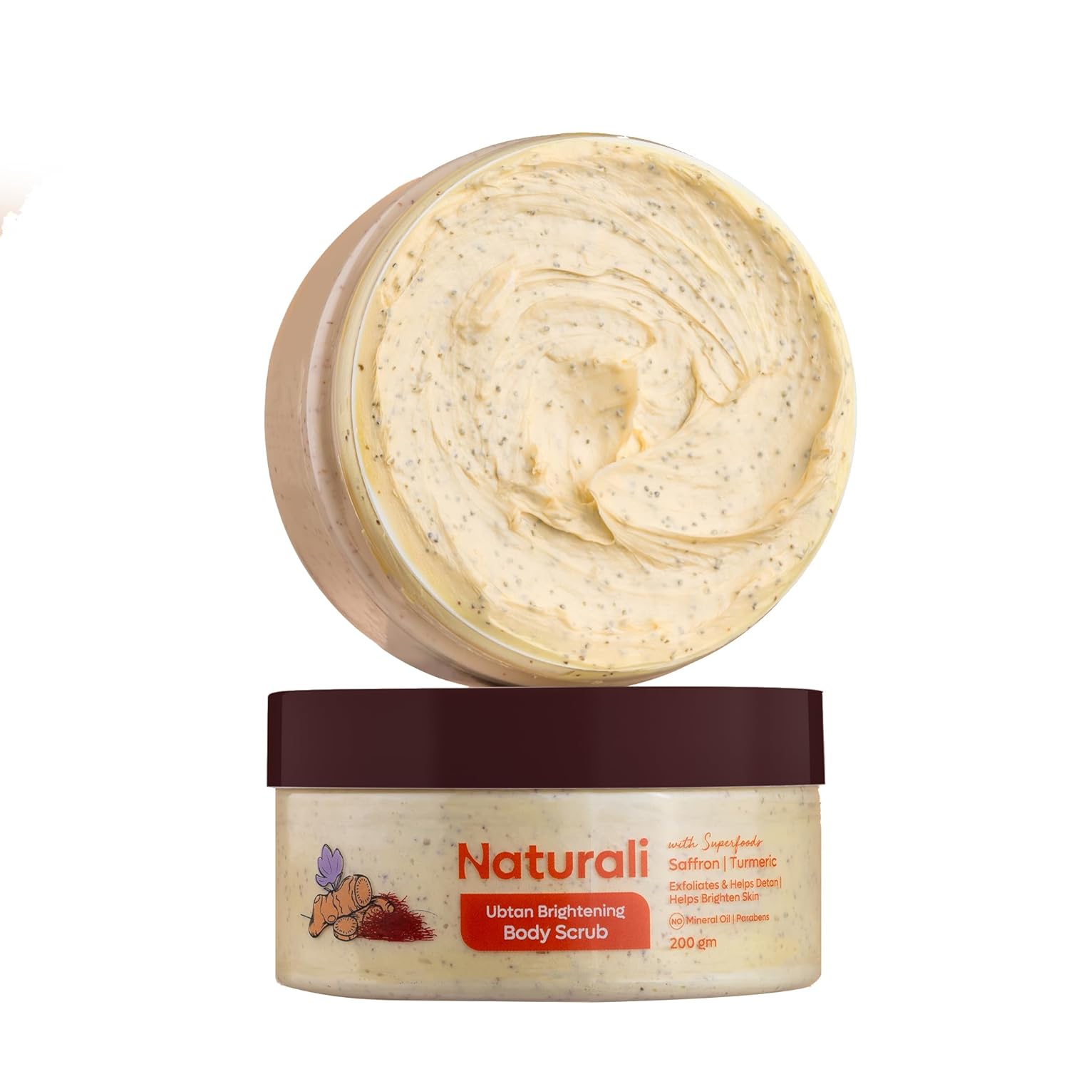 Naturali Ubtan Brightening Body Scrub | With Superfoods Saff at ₹249 – Amazon