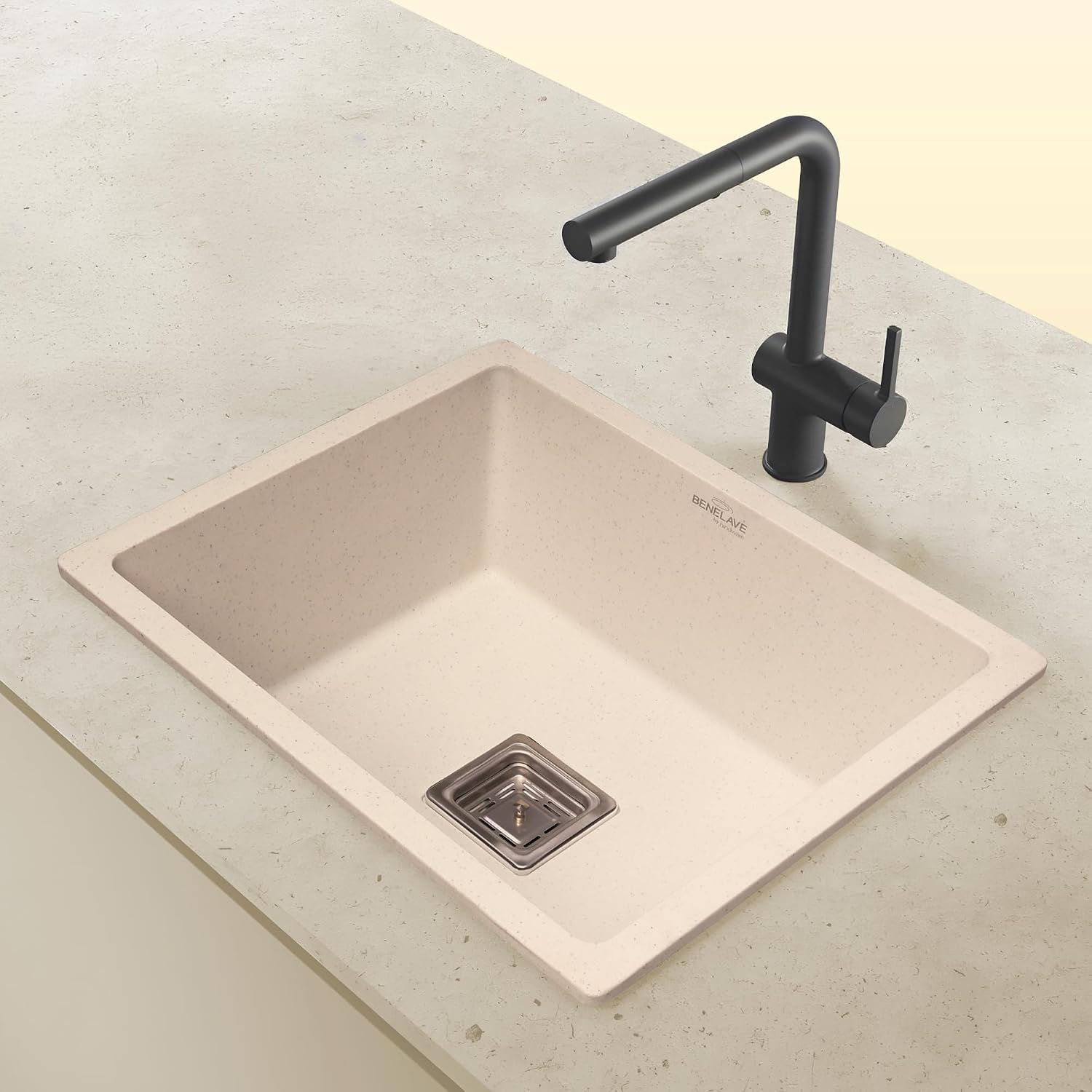 Benelave by Hindware BLACP91007 Quartz Sink 21x18 for Kitchen | Single Bowl | Peach Aura Color | Better Sound Absorption for Quieter Use | 7 at ₹2515 – Amazon
