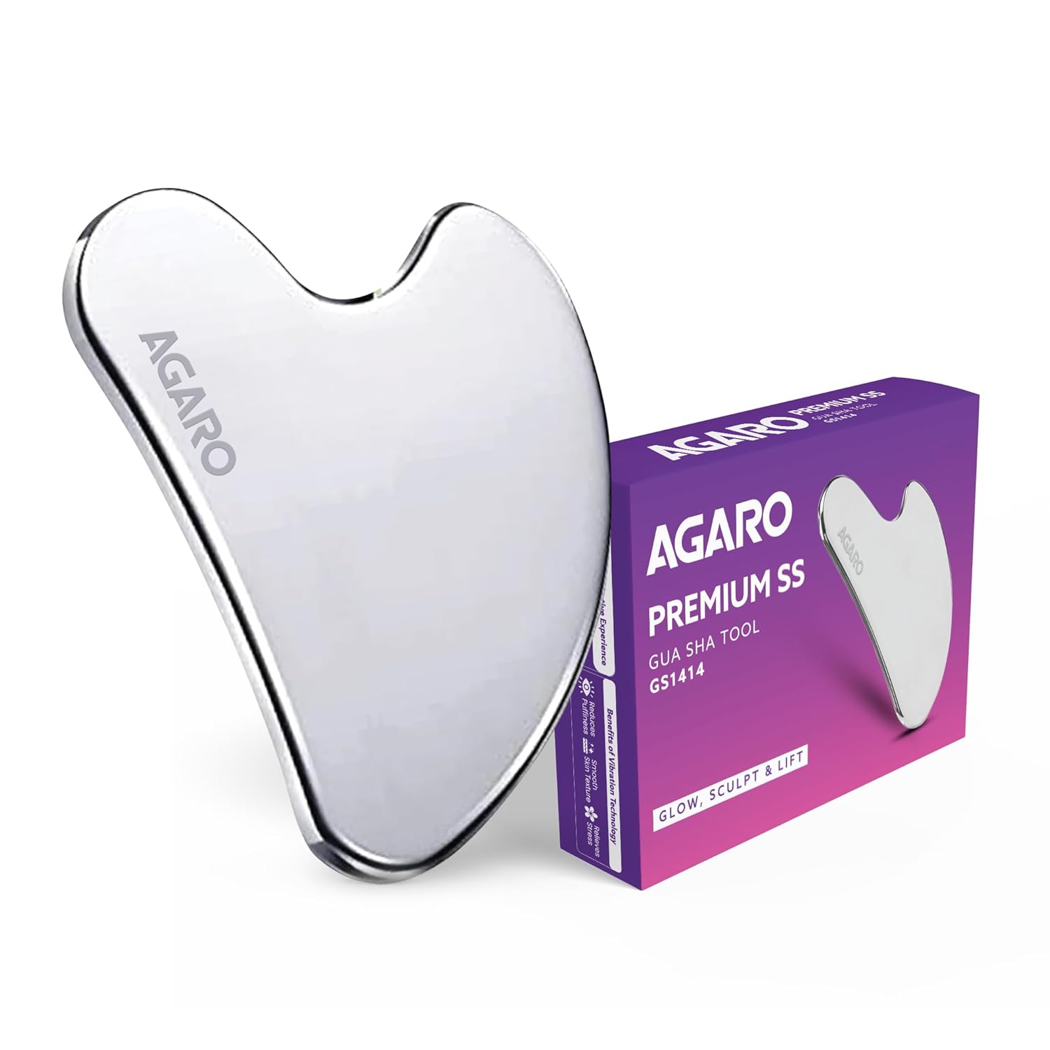 AGARO Premium Stainless Steel Gua Sha Tool – Facial Massager for Face, Neck & Eyes, Tightens Skin, Reduces Wrinkles & Relaxes Muscles, impro at ₹279 – Amazon
