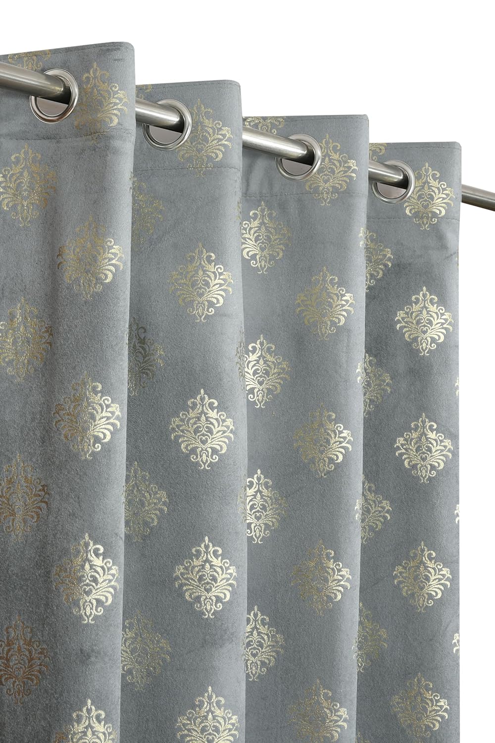 Grey Velvet Curtains for 6 Feet Window Set of 2 Pc at 398/- – Amazon