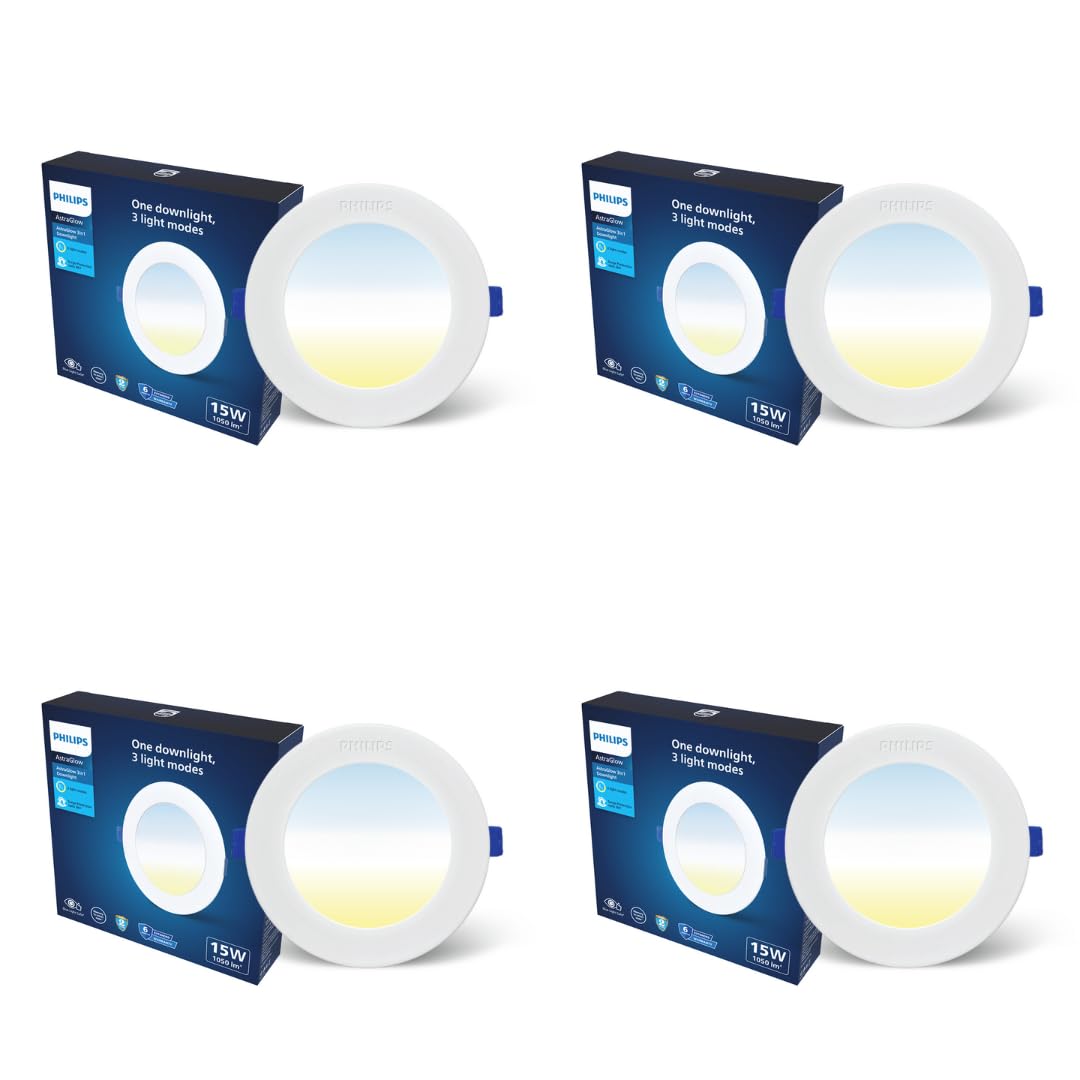 PHILIPS 15W 3in1 AstraGlow Round LED Panel Light | Slim Surface Panel with High Brightness & Energy Efficiency | Durable Polycarbonate Body at ₹1755 – Amazon