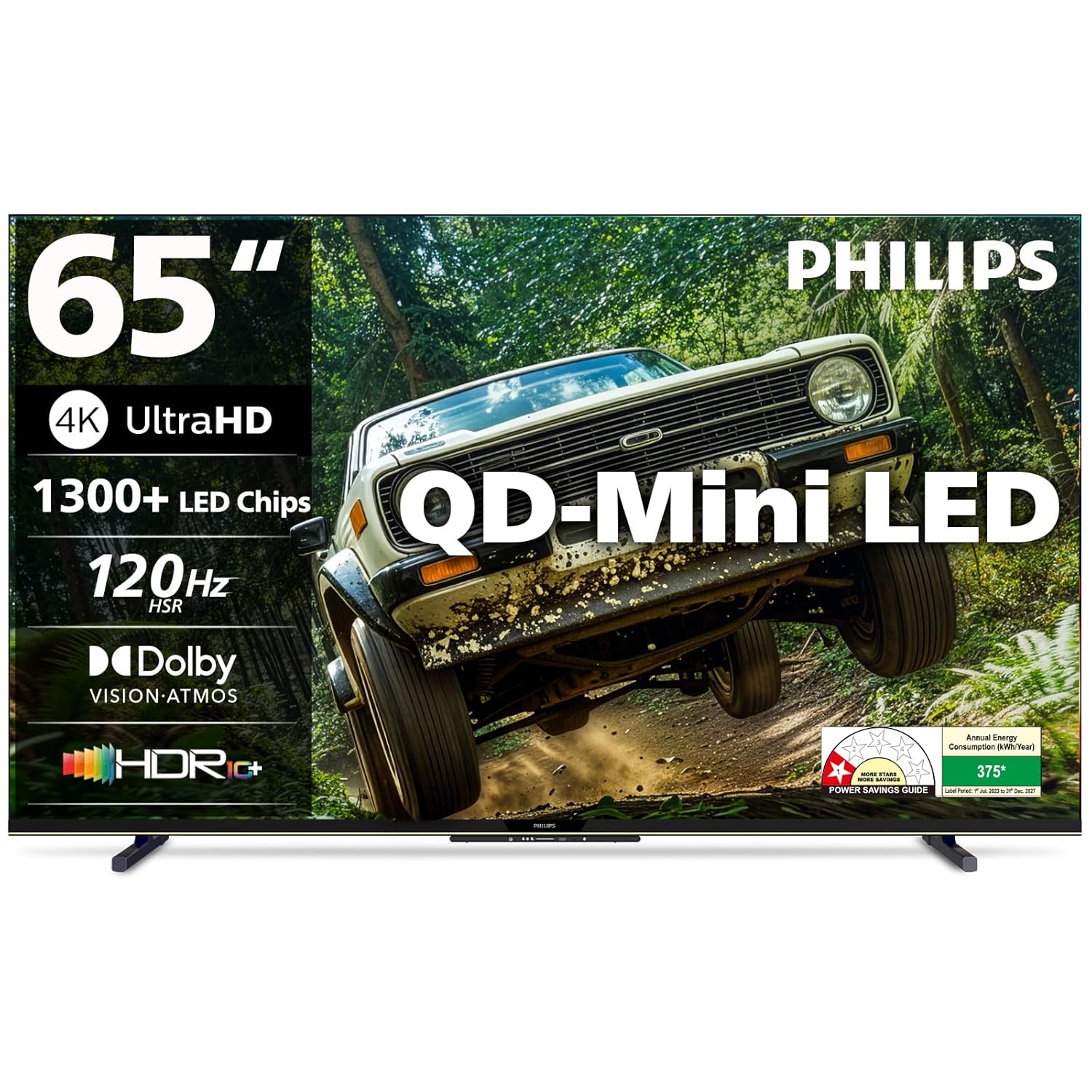PHILIPS 164 cm (65 inches) 4K Ultra HD QLED Smart QD-Mini LED Google TV 65MLED610/94 at ₹55999 – Amazon