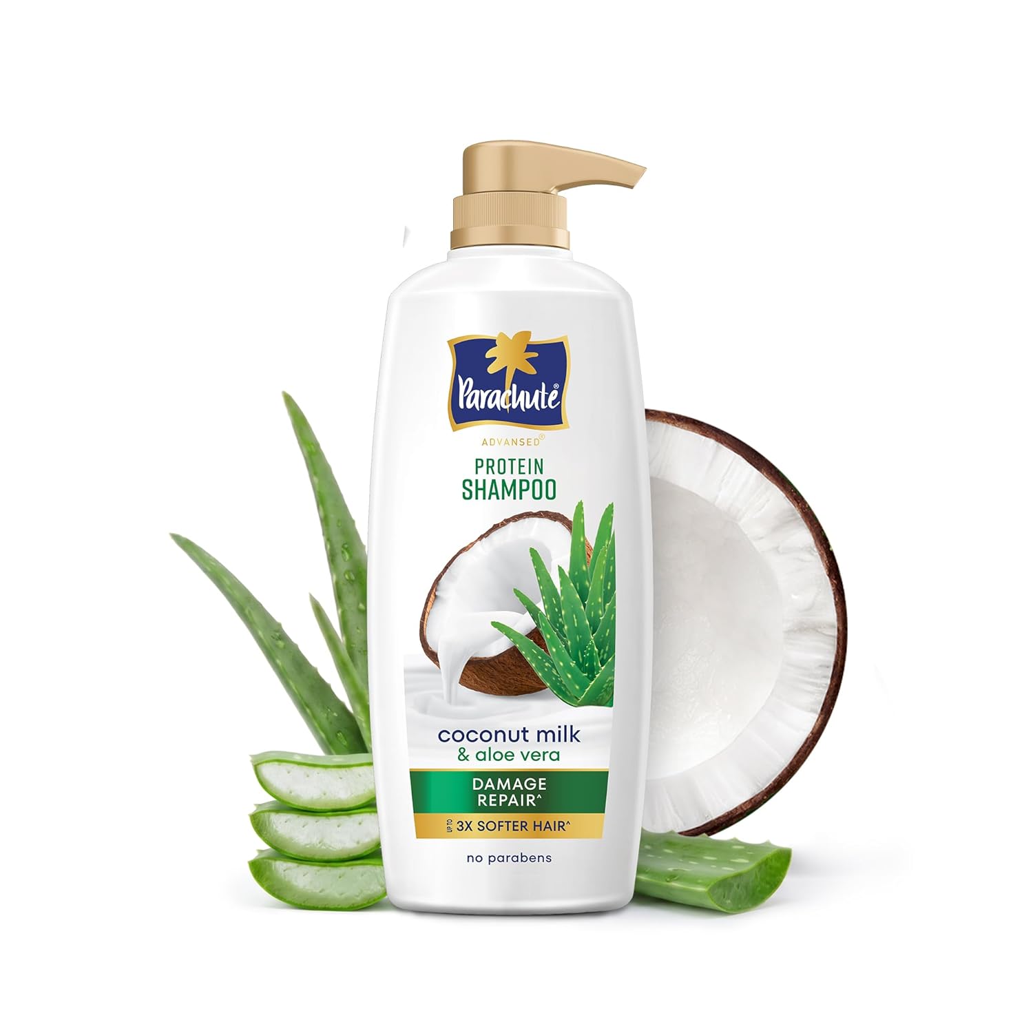 Parachute Advansed Protein Shampoo | with Coconut Milk and Aloe Vera | For up to 100% Damage Repair & up to 3X Softer Hair | Protein Lock Te at ₹428 – Amazon