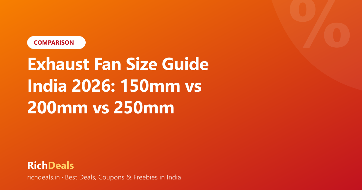 Exhaust Fan Size Guide India 2026: 150mm vs 200mm vs 250mm