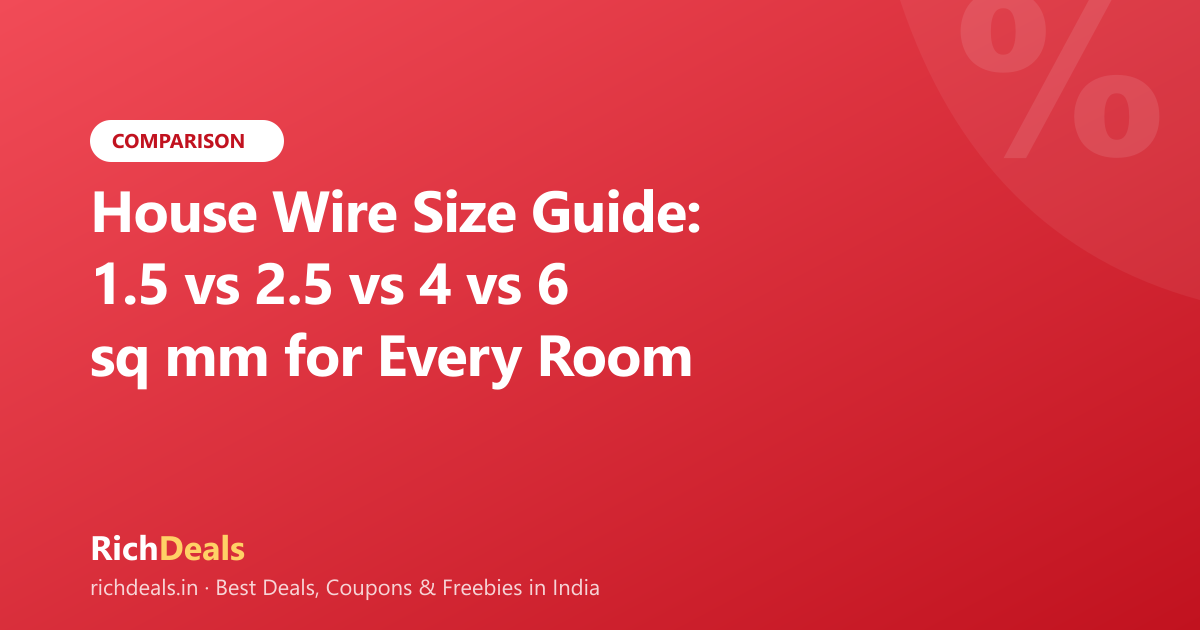 House Wire Size Guide: 1.5 vs 2.5 vs 4 vs 6 sq mm for Every Room (India 2026)