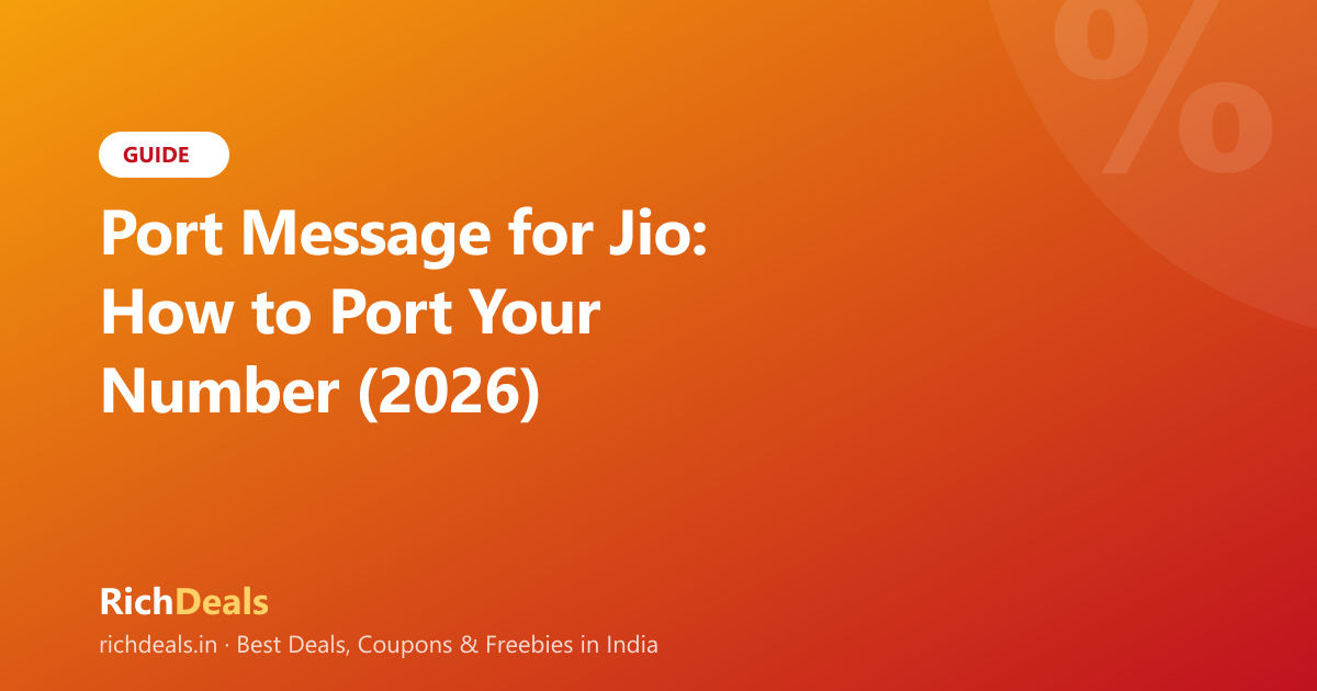 Port Message for Jio: How to Port Your Number (2026)
