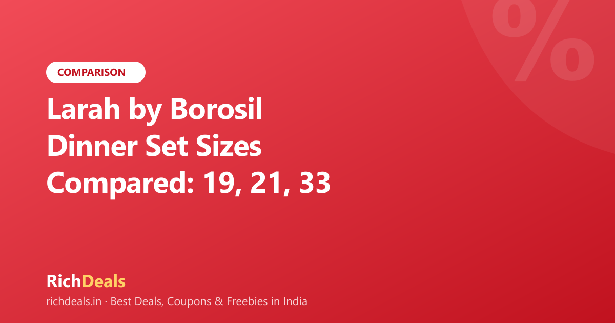 Larah by Borosil Dinner Set Sizes Compared: 19, 21, 33 or 35 Pieces — Which to Buy?